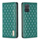 For Samsung Galaxy A71 4G Diamond Lattice Magnetic Leather Flip Phone Case(Green) - 1