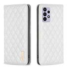 For Samsung Galaxy A72 5G / 4G Diamond Lattice Magnetic Leather Flip Phone Case(White) - 1