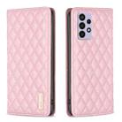 For Samsung Galaxy A72 5G / 4G Diamond Lattice Magnetic Leather Flip Phone Case(Pink) - 1