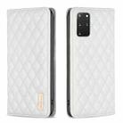 For Samsung Galaxy S20+ Diamond Lattice Magnetic Leather Flip Phone Case(White) - 1