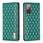 For Samsung Galaxy S20 FE Diamond Lattice Magnetic Leather Flip Phone Case(Green) - 1