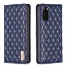 For Samsung Galaxy S20 Diamond Lattice Magnetic Leather Flip Phone Case(Blue) - 1