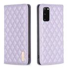 For Samsung Galaxy S20 Diamond Lattice Magnetic Leather Flip Phone Case(Purple) - 1