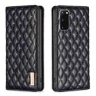 For Samsung Galaxy S20 Diamond Lattice Magnetic Leather Flip Phone Case(Black) - 1
