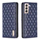 For Samsung Galaxy S21+ 5G Diamond Lattice Magnetic Leather Flip Phone Case(Blue) - 1