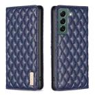 For Samsung Galaxy S22+ 5G Diamond Lattice Magnetic Leather Flip Phone Case(Blue) - 1