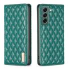 For Samsung Galaxy S22+ 5G Diamond Lattice Magnetic Leather Flip Phone Case(Green) - 1