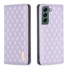 For Samsung Galaxy S22+ 5G Diamond Lattice Magnetic Leather Flip Phone Case(Purple) - 1