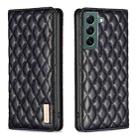 For Samsung Galaxy S22+ 5G Diamond Lattice Magnetic Leather Flip Phone Case(Black) - 1