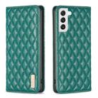 For Samsung Galaxy S22 5G Diamond Lattice Magnetic Leather Flip Phone Case(Green) - 1