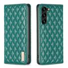 For Samsung Galaxy S23+ 5G Diamond Lattice Magnetic Leather Flip Phone Case(Green) - 1
