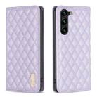For Samsung Galaxy S23+ 5G Diamond Lattice Magnetic Leather Flip Phone Case(Purple) - 1