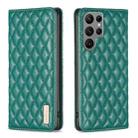 For Samsung Galaxy S23 Ultra 5G Diamond Lattice Magnetic Leather Flip Phone Case(Green) - 1