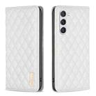 For Samsung Galaxy S23 5G Diamond Lattice Magnetic Leather Flip Phone Case(White) - 1