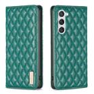 For Samsung Galaxy S23 5G Diamond Lattice Magnetic Leather Flip Phone Case(Green) - 1