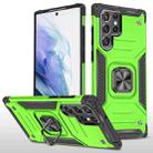 For Samsung Galaxy S22 Ultra 5G Magnetic Armor TPU + PC Holder Phone Case(Green) - 1