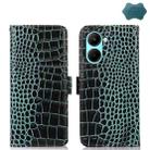 For Realme C33 4G Crocodile Top Layer Cowhide Leather Phone Case(Green) - 1