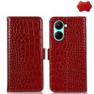 For Realme C33 4G Crocodile Top Layer Cowhide Leather Phone Case(Red) - 1