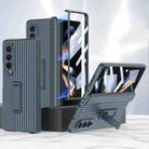 For Samsung Galaxy Z Fold4 5G GKK Vertical Stripe Magnetic Hinge Flip Phone Case(Dark Green) - 1