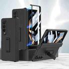 For Samsung Galaxy Z Fold4 5G GKK Vertical Stripe Magnetic Hinge Flip Phone Case(Black) - 1