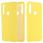 For Motorola Moto G8 Shockproof Solid Color Liquid Silicone Full Coverage Protective Case(Yellow) - 1