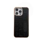 For iPhone 13 Pro Max Nano Electroplate Mahjong Texture Leather Phone Case(Black) - 1