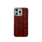For iPhone 13 Pro Nano Electroplate Mahjong Texture Leather Phone Case(Brown) - 1