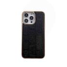 For iPhone 14 Pro Nano Electroplate Mahjong Texture Leather Phone Case(Black) - 1