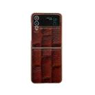 For Samsung Galaxy Z Flip4 Nano Electroplate Mahjong Texture Leather Phone Case(Brown) - 1