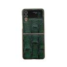 For Samsung Galaxy Z Flip4 Nano Electroplate Mahjong Texture Leather Phone Case(Green) - 1