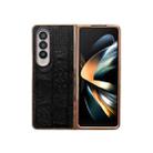 For Samsung Galaxy Z Fold4 Nano Electroplate Mahjong Texture Leather Phone Case(Black) - 1
