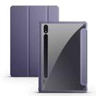 For Samsung Galaxy Tab S7 Acrylic 3-folding Smart Leather Tablet Case(Purple) - 1