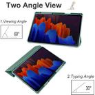 For Samsung Galaxy Tab S7+ Acrylic 3-folding Smart Leather Tablet Case(Dark Green) - 2