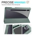For Samsung Galaxy Tab S7+ Acrylic 3-folding Smart Leather Tablet Case(Dark Green) - 5