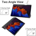 For Samsung Galaxy Tab S7+ Acrylic 3-folding Smart Leather Tablet Case(Black) - 2