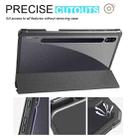 For Samsung Galaxy Tab S7+ Acrylic 3-folding Smart Leather Tablet Case(Black) - 5