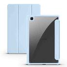 For Samsung Galaxy Tab S6 Lite Acrylic 3-folding Smart Leather Tablet Case(Ice Blue) - 1