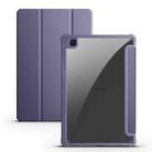 For Samsung Galaxy Tab S6 Lite Acrylic 3-folding Smart Leather Tablet Case(Purple) - 1