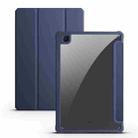 For Samsung Galaxy Tab S6 Lite Acrylic 3-folding Smart Leather Tablet Case (Midnight Blue) - 1