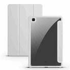 For Samsung Galaxy Tab S6 Lite Acrylic 3-folding Smart Leather Tablet Case (White) - 1
