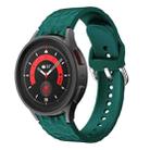 For Samsung Galaxy Watch 5 / Watch 5 Pro Rhombus Texture Silicone Watch Band(Dark Green) - 1