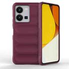 For vivo Y35 4G Global Magic Shield TPU + Flannel Phone Case(Wine Red) - 1