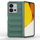 For vivo Y35 4G Global Magic Shield TPU + Flannel Phone Case(Dark Green) - 1