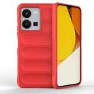 For vivo Y35 4G Global Magic Shield TPU + Flannel Phone Case(Red) - 1