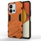 For vivo Y35 4G Global PC + TPU Shockproof Phone Case with Invisible Holder(Orange) - 1