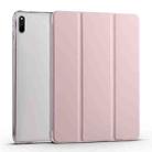 For Huawei MatePad 11 2021 3-folding Transparent TPU Smart Leather Tablet Case(Ice Pink) - 1