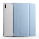 For Huawei MatePad 11 2021 3-folding Transparent TPU Smart Leather Tablet Case(Ice Blue) - 1