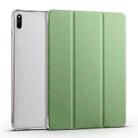 For Huawei MatePad 11 2021 3-folding Transparent TPU Smart Leather Tablet Case(Matcha Green) - 1