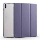 For Huawei MatePad 11 2021 3-folding Transparent TPU Smart Leather Tablet Case(Purple) - 1