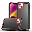 For iPhone 14 Armour Two-color TPU + PC Phone Case(Black+Red) - 1